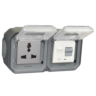 74325-30HG-BLK Universal 16A GFCI 10Ma Trip Flush Mount
