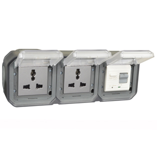 74325-30HGD-BLK Universal 16A GFCI 30Ma Trip Surface Mount IP55