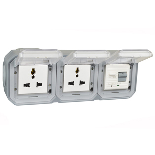 74325-30HGD-GRY Universal 16A GFCI 30Ma Trip Surface Mount IP55