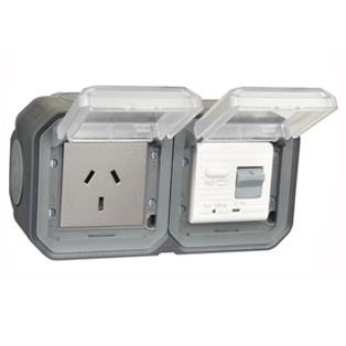 74335-10-BLK Australia GFCI 10Ma Trip Surface Mount IP55