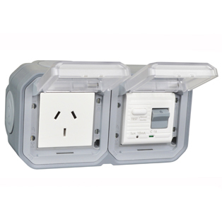 74335-10-GRY Australia GFCI 10Ma Trip Surface Mount IP55