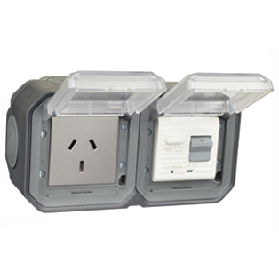74335-30-BLK Australia GFCI 30Ma Trip Surface Mount IP55