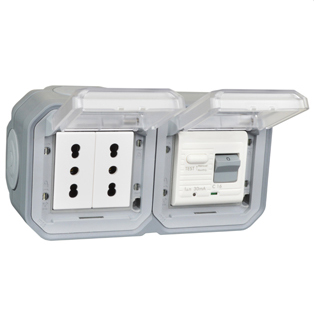 75525-30-GRY Duplex Italy GFCI 30Ma Trip Surface Mount IP55