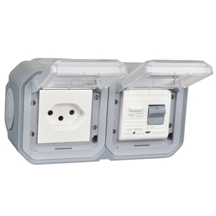 76225-GRY Switzerland 10A GFCI 10Ma Trip Surface Mount IP55