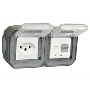 76226-30-BLK Switzerland 16A GFCI 30Ma Trip Surface Mount IP55