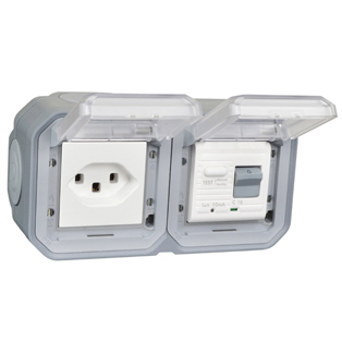 76226-GRY Switzerland 16A GFCI 10Ma Trip Surface Mount IP55