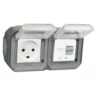 78225-BLK Denmark GFCI 10Ma Trip Surface Mount IP55