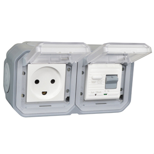 78225-GRY Denmark GFCI 10Ma Trip Surface Mount IP55