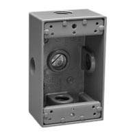 79420 Surface Mount Std USA 2x4 Wall Box. Cast Aluminum. 1/2 inch NPT entries. Use with 2x4 Mounting Frames. 