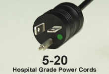 NEMA 5-20 Hospital Grade AC Power Supply Cords and AC Cables