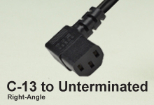 C-13 Right-Angle to Unterminated Power Cords