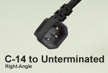 C-14 Right-Angle to Unterminated Power Cords