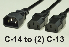 C-14 to C-13 Splitter AC Power Cords and AC Cables