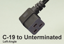 C-19 Left-Angle to Unterminated Power Cords