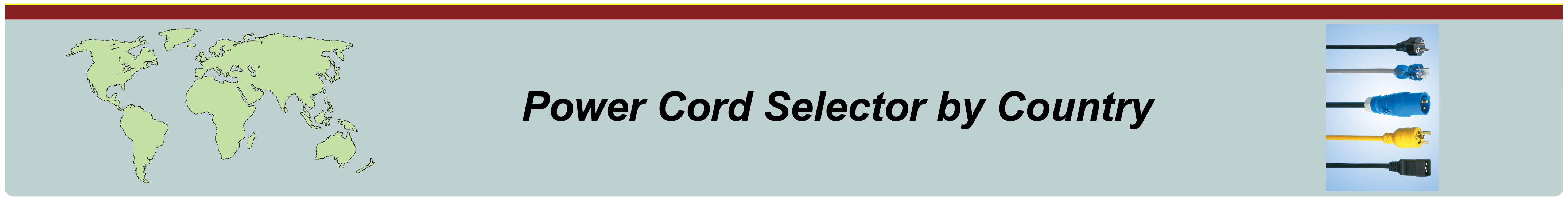 Power Cord Selector by Country
