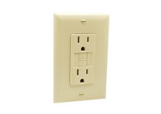 15 AMPERE-125 VOLT (NEMA 5-15R) GFCI DUPLEX OUTLET, (60Hz), 4mA-6mA TRIP, CLASS A RATED, SHUTTERED CONTACTS, AUTOMATIC GFCI CIRCUIT TEST, TEST / RESET BUTTONS, ON / OFF LIGHT & TRIP INDICATOR, IMPACT RESISTANT NYLON BODY & WALL PLATE, AUTOMATIC GROUND FEATURE, BACK AND SIDE WIRED TERMINALS ACCEPT #10, 12, 14 AWG CONDUCTORS, 2 POLE-3 WIRE GROUNDING, (2P+E). IVORY.

<br><font color="yellow">Notes: </font> 
<br><font color="yellow">*</font> Operating and storage temp. = -35�C to +66�C, 10ka short circuit rating.
<br><font color="yellow">*</font> Automatic circuit test = (GFCI circuit tested automatically every 3 seconds).
<br><font color="yellow">*</font> Safelock protection = (outlet power shuts off if internal components damaged).
<br><font color="yellow">*</font> Miswire protection = (power to outlet & downstream outlets prevented if line / load terminals are wired incorrectly).
