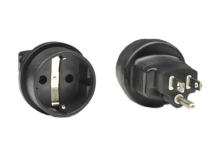NEMA 5-15P / EUROPEAN CEE 7/3 "SCHUKO" (EU1-16R) PLUG ADAPTER, 2 POLE-3 WIRE GROUNDING (2P+E). BLACK. 

<br><font color="yellow">Notes: </font> 
<br><font color="yellow">*</font> Connects European CEE 7/7 type F plugs, CEE 7/4 type E plugs, CEE 7/16 type C (Europlug) with <font color="yellow"> NEMA 5-15R (15A-125V) & NEMA 5-20R (20A-125V)</font> outlets.
<br><font color="yellow">*</font><font color="yellow">*</font> Scroll down to view related product groups including similar adapters or select from Adapter Links and Transformer Links.
<br><font color="yellow">*</font> Adapter Links:  
<font color="yellow">-</font> <a href="https://www.internationalconfig.com/plug_adapt.asp" style="text-decoration: none">Country Specific Adapters</a> <font color="yellow">-</font> <a href="https://www.internationalconfig.com/universal_plug_adapters_multi_configuration_electrical_adapters.asp" style="text-decoration: none">Universal Adapters</a> <font color="yellow">-</font> <a href="https://www.internationalconfig.com/icc5.asp?productgroup=%27Plug%20Adapters%2C%20International%27" style="text-decoration: none">Entire List of Adapters</a> <font color="yellow">-</font> <a href="https://www.internationalconfig.com/Electrical_Adapters_C13_C14_C19_C20_C15_C7_C5_C21_60309_and_Electrical_Adapter_Power_Cords.asp" style="text-decoration: none">IEC 60320 Adapters</a> <font color="yellow">-</font><BR> <a href="https://www.internationalconfig.com/icc6.asp?item=IEC60320-Power-Cord-Splitters" style="text-decoration: none">IEC 60320 Splitter Adapters </a> <font color="yellow">-</font> <a href="https://www.internationalconfig.com/icc6.asp?item=IEC60320-Power-Cord-Splitters" style="text-decoration: none">NEMA Splitter Adapters </a> <font color="yellow">-</font> <a href="https://www.internationalconfig.com/icc6.asp?item=888-2126-ADPU" style="text-decoration: none">IEC 60309 Adapters</a> <font color="yellow">-</font> <a href="https://www.internationalconfig.com/cordhelp.asp" style="text-decoration: none">Worldwide and IEC Power Cord Selector</a>.
<br><font color="yellow">*</font> Transformer Links: <font color="yellow">-</font> <a href="https://www.internationalconfig.com/icc6.asp?item=Transformers" style="text-decoration: none">Step-Up, Step-Down Transformers & Voltage Converters </a>.


