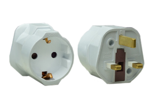 BRITISH, UNITED KINGDOM 13 AMPERE-250 VOLT PLUG ADAPTER, BS 1363 <font color="yellow"> TYPE G </font> PLUG (UK1-13P), 13 AMP FUSE BS 1362, EUROPEAN CEE 7/3 SOCKET, SHUTTERED CONTACTS, 2 POLE-3 WIRE GROUNDING (2P+E). WHITE.

<br><font color="yellow">Notes: </font> 
<br><font color="yellow">*</font> Connects European, German, French, Schuko CEE 7/7, CEE 7/4, CEE 7/16 type E, F, plugs with United Kingdom (UK1-13R) outlets, sockets, receptacles. Scroll down to view related products.
<br><font color="yellow">*</font><font color="yellow">*</font> Scroll down to view related product groups including similar adapters or select from Adapter Links and Transformer Links.
<br><font color="yellow">*</font> Adapter Links:  
<font color="yellow">-</font> <a href="https://www.internationalconfig.com/plug_adapt.asp" style="text-decoration: none">Country Specific Adapters</a> <font color="yellow">-</font> <a href="https://www.internationalconfig.com/universal_plug_adapters_multi_configuration_electrical_adapters.asp" style="text-decoration: none">Universal Adapters</a> <font color="yellow">-</font> <a href="https://www.internationalconfig.com/icc5.asp?productgroup=%27Plug%20Adapters%2C%20International%27" style="text-decoration: none">Entire List of Adapters</a> <font color="yellow">-</font> <a href="https://www.internationalconfig.com/Electrical_Adapters_C13_C14_C19_C20_C15_C7_C5_C21_60309_and_Electrical_Adapter_Power_Cords.asp" style="text-decoration: none">IEC 60320 Adapters</a> <font color="yellow">-</font><BR> <a href="https://www.internationalconfig.com/icc6.asp?item=IEC60320-Power-Cord-Splitters" style="text-decoration: none">IEC 60320 Splitter Adapters </a> <font color="yellow">-</font> <a href="https://www.internationalconfig.com/icc6.asp?item=IEC60320-Power-Cord-Splitters" style="text-decoration: none">NEMA Splitter Adapters </a> <font color="yellow">-</font> <a href="https://www.internationalconfig.com/icc6.asp?item=888-2126-ADPU" style="text-decoration: none">IEC 60309 Adapters</a> <font color="yellow">-</font> <a href="https://www.internationalconfig.com/cordhelp.asp" style="text-decoration: none">Worldwide and IEC Power Cord Selector</a>.
<br><font color="yellow">*</font> Transformer Links: <font color="yellow">-</font> <a href="https://www.internationalconfig.com/icc6.asp?item=Transformers" style="text-decoration: none">Step-Up, Step-Down Transformers & Voltage Converters </a>.
