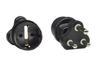 SOUTH AFRICA, INDIA 10 AMPERE-250 VOLT <font color="yellow"> TYPE M </font>  PLUG ADAPTER (UK2-15P), CEE 7/3 SOCKET, SHUTTERED CONTACTS, 2 POLE-3 WIRE GROUNDING (2P+E). BLACK.

<br><font color="yellow">Notes: </font> 
<br><font color="yellow">*</font> Connects European Schuko CEE 7/7, CEE 7/4, CEE 7/16 type E, F, C plugs with South Africa, India type M sockets.
<br><font color="yellow">*</font> Adapter connects with South Africa, India, BS 546, IS 1293 (16A-250V) type M outlets only.
<br><font color="yellow">*</font><font color="yellow">*</font> Scroll down to view related product groups including similar adapters or select from Adapter Links and Transformer Links.
<br><font color="yellow">*</font> Adapter Links:  
<font color="yellow">-</font> <a href="https://www.internationalconfig.com/plug_adapt.asp" style="text-decoration: none">Country Specific Adapters</a> <font color="yellow">-</font> <a href="https://www.internationalconfig.com/universal_plug_adapters_multi_configuration_electrical_adapters.asp" style="text-decoration: none">Universal Adapters</a> <font color="yellow">-</font> <a href="https://www.internationalconfig.com/icc5.asp?productgroup=%27Plug%20Adapters%2C%20International%27" style="text-decoration: none">Entire List of Adapters</a> <font color="yellow">-</font> <a href="https://www.internationalconfig.com/Electrical_Adapters_C13_C14_C19_C20_C15_C7_C5_C21_60309_and_Electrical_Adapter_Power_Cords.asp" style="text-decoration: none">IEC 60320 Adapters</a> <font color="yellow">-</font><BR> <a href="https://www.internationalconfig.com/icc6.asp?item=IEC60320-Power-Cord-Splitters" style="text-decoration: none">IEC 60320 Splitter Adapters </a> <font color="yellow">-</font> <a href="https://www.internationalconfig.com/icc6.asp?item=IEC60320-Power-Cord-Splitters" style="text-decoration: none">NEMA Splitter Adapters </a> <font color="yellow">-</font> <a href="https://www.internationalconfig.com/icc6.asp?item=888-2126-ADPU" style="text-decoration: none">IEC 60309 Adapters</a> <font color="yellow">-</font> <a href="https://www.internationalconfig.com/cordhelp.asp" style="text-decoration: none">Worldwide and IEC Power Cord Selector</a>.
<br><font color="yellow">*</font> Transformer Links: <font color="yellow">-</font> <a href="https://www.internationalconfig.com/icc6.asp?item=Transformers" style="text-decoration: none">Step-Up, Step-Down Transformers & Voltage Converters </a>.
