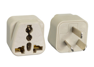 UNIVERSAL AUSTRALIA, CHINA, ARGENTINA 10 AMPERE-250 VOLT TYPE I PLUG ADAPTER, 2 POLE-3 WIRE GROUNDING (2P+E). IVORY. 

<br><font color="yellow">Notes: </font>
<br><font color="yellow">*</font> Adapter #30200 - Maximum in use electrical rating 10 Ampere 250 Volt. 
<br><font color="yellow">*</font> Connects European, British, UK, NEMA, International plugs with Australia 10A, 15A, 20A, China 10A, Argentina 10A outlets.
<br><font color="yellow">*</font> Add-on adapter #74900-SGA required for "Grounding / Earth" connection when #30200 is used with European, German, French "Schuko" CEE 7/7 & CEE 7/4 plugs.
<br><font color="yellow">*</font> Optional plug adapter with integral "Grounding / Earth" Connection is #30220 is listed below in related products.
<br><font color="yellow">*</font> View related products below for country specific universal and International worldwide plug adapters for all countries. Scroll down to view.