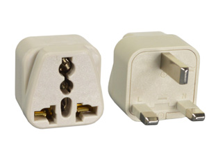 UNIVERSAL BRITISH, UNITED KINGDOM, 13 AMPERE-250 VOLT <font color="yellow"> TYPE G </font> PLUG ADAPTER (UK1-13P). CONNECTS SOUTH AFRICA, INDIA <font color="yellow">"TYPE D"</font> 5A/6A PLUGS AND EUROPEAN, AUSTRALIA, NEMA, WORLDWIDE INTERNATIONAL PLUGS OUTLETS WITH BRITISH BS 1363 (UK1-13R) OUTLETS, 2 POLE-3 WIRE GROUNDING (2P+E). IVORY.

<br><font color="yellow">Notes: </font>
<br><font color="yellow">*</font> Adapter #30260 - Maximum in use electrical rating 13 Ampere 250 Volt.    
<br><font color="yellow">*</font> Add-on adapter #74900-SGA required for "Grounding / Earth" connection when #30260 is used with European, German, French "Schuko" CEE 7/7 & CEE 7/4 plugs.
<br><font color="yellow">*</font> Optional plug adapters with integral "Grounding / Earth" connection are #30140 and #30140-BLK listed below in related products.
<br><font color="yellow">*</font> View related products below for country specific universal and international worldwide plug adapters for all countries. Scroll down to view.
