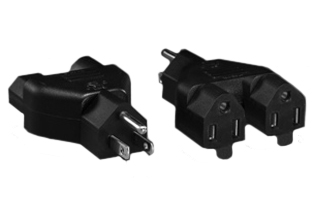 ADAPTER (NEMA 5-15P / NEMA 5-15R SPLITTER), 15 AMPERE-125 VOLT, NEMA 5-15P PLUG, TWO NEMA 5-15R OUTLETS, 2 POLE-3 WIRE GROUNDING (2P+E). BLACK. 

<br><font color="yellow">Notes: </font> 
<br><font color="yellow">*</font> NEMA 5-15P plug connects with NEMA 5-15R and MENA 5-20R outlets.
<br><font color="yellow">*</font> IEC 60320 C-13, C-14, C-15, C-5, C-7,  C-19, C-20, plug adapters, splitters, European adapters are listed below in related products. Scroll down to view.
<br><font color="yellow">*</font><font color="yellow">*</font> Scroll down to view related product groups including similar adapters or select from Adapter Links and Transformer Links.
<br><font color="yellow">*</font> Adapter Links:  
<font color="yellow">-</font> <a href="https://www.internationalconfig.com/plug_adapt.asp" style="text-decoration: none">Country Specific Adapters</a> <font color="yellow">-</font> <a href="https://www.internationalconfig.com/universal_plug_adapters_multi_configuration_electrical_adapters.asp" style="text-decoration: none">Universal Adapters</a> <font color="yellow">-</font> <a href="https://www.internationalconfig.com/icc5.asp?productgroup=%27Plug%20Adapters%2C%20International%27" style="text-decoration: none">Entire List of Adapters</a> <font color="yellow">-</font> <a href="https://www.internationalconfig.com/Electrical_Adapters_C13_C14_C19_C20_C15_C7_C5_C21_60309_and_Electrical_Adapter_Power_Cords.asp" style="text-decoration: none">IEC 60320 Adapters</a> <font color="yellow">-</font><BR> <a href="https://www.internationalconfig.com/icc6.asp?item=IEC60320-Power-Cord-Splitters" style="text-decoration: none">IEC 60320 Splitter Adapters </a> <font color="yellow">-</font> <a href="https://www.internationalconfig.com/icc6.asp?item=IEC60320-Power-Cord-Splitters" style="text-decoration: none">NEMA Splitter Adapters </a> <font color="yellow">-</font> <a href="https://www.internationalconfig.com/icc6.asp?item=888-2126-ADPU" style="text-decoration: none">IEC 60309 Adapters</a> <font color="yellow">-</font> <a href="https://www.internationalconfig.com/cordhelp.asp" style="text-decoration: none">Worldwide and IEC Power Cord Selector</a>.
<br><font color="yellow">*</font> Transformer Links: <font color="yellow">-</font> <a href="https://www.internationalconfig.com/icc6.asp?item=Transformers" style="text-decoration: none">Step-Up, Step-Down Transformers & Voltage Converters </a>.