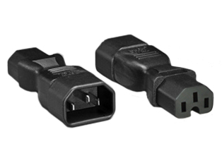 ADAPTER (EXTENSION), IEC 60320 C-14 PLUG, <font color="yellow"> IEC 60320 C-15 / C13 CONNECTOR, </font> 10A-250V, 2 POLE-3 WIRE GROUNDING (2P+E), BLACK. 

<br><font color="yellow">Notes: </font> 
<br><font color="yellow">*</font> Connects IEC 60320 C-13 connectors, C-13 power cords with IEC 60320 C-16 power inlets.
<br><font color="yellow">*</font> Also connects C-13 connectors, C-13 power cords with C-14 power inlets.
<br><font color="yellow">*</font> Additional adapters and cord sets are listed below in related products. Scroll down to view.
<br><font color="yellow">*</font><font color="yellow">*</font> Scroll down to view related product groups including similar adapters or select from Adapter Links and Transformer Links.
<br><font color="yellow">*</font> Adapter Links:  
<font color="yellow">-</font> <a href="https://www.internationalconfig.com/plug_adapt.asp" style="text-decoration: none">Country Specific Adapters</a> <font color="yellow">-</font> <a href="https://www.internationalconfig.com/universal_plug_adapters_multi_configuration_electrical_adapters.asp" style="text-decoration: none">Universal Adapters</a> <font color="yellow">-</font> <a href="https://www.internationalconfig.com/icc5.asp?productgroup=%27Plug%20Adapters%2C%20International%27" style="text-decoration: none">Entire List of Adapters</a> <font color="yellow">-</font> <a href="https://www.internationalconfig.com/Electrical_Adapters_C13_C14_C19_C20_C15_C7_C5_C21_60309_and_Electrical_Adapter_Power_Cords.asp" style="text-decoration: none">IEC 60320 Adapters</a> <font color="yellow">-</font><BR> <a href="https://www.internationalconfig.com/icc6.asp?item=IEC60320-Power-Cord-Splitters" style="text-decoration: none">IEC 60320 Splitter Adapters </a> <font color="yellow">-</font> <a href="https://www.internationalconfig.com/icc6.asp?item=IEC60320-Power-Cord-Splitters" style="text-decoration: none">NEMA Splitter Adapters </a> <font color="yellow">-</font> <a href="https://www.internationalconfig.com/icc6.asp?item=888-2126-ADPU" style="text-decoration: none">IEC 60309 Adapters</a> <font color="yellow">-</font> <a href="https://www.internationalconfig.com/cordhelp.asp" style="text-decoration: none">Worldwide and IEC Power Cord Selector</a>.
<br><font color="yellow">*</font> Transformer Links: <font color="yellow">-</font> <a href="https://www.internationalconfig.com/icc6.asp?item=Transformers" style="text-decoration: none">Step-Up, Step-Down Transformers & Voltage Converters </a>.