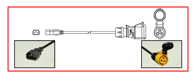 EUROPEAN IEC 60309 (4h) 16A-125V ADAPTER. IEC 60309 (IP44) CONNECTOR, IEC 60320 C-14 PLUG, 1.5mm2 H05VV-F, 2 POLE-3 WIRE GROUNDING (2P+E), 0.3 METERS (1 FOOT) (12") LONG. YELLOW CONNECTOR, BLACK CORD AND PLUG.

<br><font color="yellow">Notes: </font>
<br> Adapter 30488-EU wired for use in Europe. Use adapter 30488 for USA / North America applications. Link: # <a href="https://internationalconfig.com/icc6.asp?item=30488" style="text-decoration: none">30488</a>.
<br><font color="yellow">*</font><font color="orange">Custom lengths / designs available.</font> 
<br><font color="yellow">*</font><font color="yellow">*</font> Scroll down to view related product groups including similar adapters or select from Adapter Links and Transformer Links.
<br><font color="yellow">*</font> Adapter Links:  
<font color="yellow">-</font> <a href="https://www.internationalconfig.com/plug_adapt.asp" style="text-decoration: none">Country Specific Adapters</a> <font color="yellow">-</font> <a href="https://www.internationalconfig.com/universal_plug_adapters_multi_configuration_electrical_adapters.asp" style="text-decoration: none">Universal Adapters</a> <font color="yellow">-</font> <a href="https://www.internationalconfig.com/icc5.asp?productgroup=%27Plug%20Adapters%2C%20International%27" style="text-decoration: none">Entire List of Adapters</a> <font color="yellow">-</font> <a href="https://www.internationalconfig.com/Electrical_Adapters_C13_C14_C19_C20_C15_C7_C5_C21_60309_and_Electrical_Adapter_Power_Cords.asp" style="text-decoration: none">IEC 60320 Adapters</a> <font color="yellow">-</font><BR> <a href="https://www.internationalconfig.com/icc6.asp?item=IEC60320-Power-Cord-Splitters" style="text-decoration: none">IEC 60320 Splitter Adapters </a> <font color="yellow">-</font> <a href="https://www.internationalconfig.com/icc6.asp?item=IEC60320-Power-Cord-Splitters" style="text-decoration: none">NEMA Splitter Adapters </a> <font color="yellow">-</font> <a href="https://www.internationalconfig.com/icc6.asp?item=888-2126-ADPU" style="text-decoration: none">IEC 60309 Adapters</a> <font color="yellow">-</font> <a href="https://www.internationalconfig.com/cordhelp.asp" style="text-decoration: none">Worldwide and IEC Power Cord Selector</a>.
<br><font color="yellow">*</font> Transformer Links: <font color="yellow">-</font> <a href="https://www.internationalconfig.com/icc6.asp?item=Transformers" style="text-decoration: none">Step-Up, Step-Down Transformers & Voltage Converters </a>.