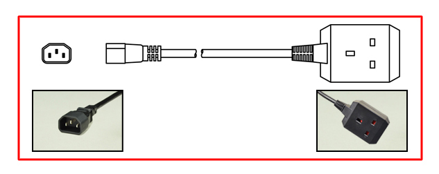 IEC 60320 C-14 PLUG ADAPTER, UK, BRITISH <font color="yellow"> TYPE G </font> BS 1363A (UK1-13R) SOCKET OUTLET, 0.3 METERS (1 FOOT) (12") LONG. BLACK.
<br><font color="yellow">Length: 0.3 METERS (1 FOOT)</font> 

<br><font color="yellow">Notes: </font> 
<br><font color="yellow">*</font> Connects IEC 60320 C-14 plug with IEC 60320 C-13 outlets, sockets, connectors, power cords.
<br><font color="yellow">*</font><font color="yellow">*</font> Scroll down to view related product groups including similar adapters or select from Adapter Links and Transformer Links.
<br><font color="yellow">*</font> Adapter Links:  
<font color="yellow">-</font> <a href="https://www.internationalconfig.com/plug_adapt.asp" style="text-decoration: none">Country Specific Adapters</a> <font color="yellow">-</font> <a href="https://www.internationalconfig.com/universal_plug_adapters_multi_configuration_electrical_adapters.asp" style="text-decoration: none">Universal Adapters</a> <font color="yellow">-</font> <a href="https://www.internationalconfig.com/icc5.asp?productgroup=%27Plug%20Adapters%2C%20International%27" style="text-decoration: none">Entire List of Adapters</a> <font color="yellow">-</font> <a href="https://www.internationalconfig.com/Electrical_Adapters_C13_C14_C19_C20_C15_C7_C5_C21_60309_and_Electrical_Adapter_Power_Cords.asp" style="text-decoration: none">IEC 60320 Adapters</a> <font color="yellow">-</font><BR> <a href="https://www.internationalconfig.com/icc6.asp?item=IEC60320-Power-Cord-Splitters" style="text-decoration: none">IEC 60320 Splitter Adapters </a> <font color="yellow">-</font> <a href="https://www.internationalconfig.com/icc6.asp?item=IEC60320-Power-Cord-Splitters" style="text-decoration: none">NEMA Splitter Adapters </a> <font color="yellow">-</font> <a href="https://www.internationalconfig.com/icc6.asp?item=888-2126-ADPU" style="text-decoration: none">IEC 60309 Adapters</a> <font color="yellow">-</font> <a href="https://www.internationalconfig.com/cordhelp.asp" style="text-decoration: none">Worldwide and IEC Power Cord Selector</a>.
<br><font color="yellow">*</font> Transformer Links: <font color="yellow">-</font> <a href="https://www.internationalconfig.com/icc6.asp?item=Transformers" style="text-decoration: none">Step-Up, Step-Down Transformers & Voltage Converters </a>.