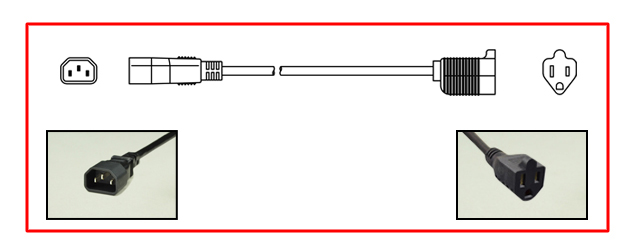 PLUG ADAPTER, IEC 60320 C-14 PLUG, TYPE B NEMA 5-15R CONNECTOR, 13A-125V, 0.3 METERS (1 FOOT) (12") LONG. BLACK.
<br><font color="yellow">Length: 0.3 METERS (1 FOOT)</font> 

<br><font color="yellow">*</font><font color="yellow">*</font> Scroll down to view related product groups including similar adapters or select from Adapter Links and Transformer Links.
<br><font color="yellow">*</font> Adapter Links:  
<font color="yellow">-</font> <a href="https://www.internationalconfig.com/plug_adapt.asp" style="text-decoration: none">Country Specific Adapters</a> <font color="yellow">-</font> <a href="https://www.internationalconfig.com/universal_plug_adapters_multi_configuration_electrical_adapters.asp" style="text-decoration: none">Universal Adapters</a> <font color="yellow">-</font> <a href="https://www.internationalconfig.com/icc5.asp?productgroup=%27Plug%20Adapters%2C%20International%27" style="text-decoration: none">Entire List of Adapters</a> <font color="yellow">-</font> <a href="https://www.internationalconfig.com/Electrical_Adapters_C13_C14_C19_C20_C15_C7_C5_C21_60309_and_Electrical_Adapter_Power_Cords.asp" style="text-decoration: none">IEC 60320 Adapters</a> <font color="yellow">-</font><BR> <a href="https://www.internationalconfig.com/icc6.asp?item=IEC60320-Power-Cord-Splitters" style="text-decoration: none">IEC 60320 Splitter Adapters </a> <font color="yellow">-</font> <a href="https://www.internationalconfig.com/icc6.asp?item=IEC60320-Power-Cord-Splitters" style="text-decoration: none">NEMA Splitter Adapters </a> <font color="yellow">-</font> <a href="https://www.internationalconfig.com/icc6.asp?item=888-2126-ADPU" style="text-decoration: none">IEC 60309 Adapters</a> <font color="yellow">-</font> <a href="https://www.internationalconfig.com/cordhelp.asp" style="text-decoration: none">Worldwide and IEC Power Cord Selector</a>.
<br><font color="yellow">*</font> Transformer Links: <font color="yellow">-</font> <a href="https://www.internationalconfig.com/icc6.asp?item=Transformers" style="text-decoration: none">Step-Up, Step-Down Transformers & Voltage Converters </a>.