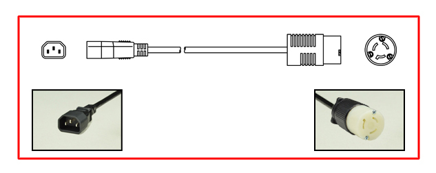 15 AMPERE-250 VOLT PLUG ADAPTER. CONNECTS NEMA L6-15P PLUG TO IEC 60320 C-13 CONNECTOR. IEC 60320 C-14 MALE PLUG END, NEMA L6-15R CONNECTOR END, 14/3 AWG, SJTO CORDAGE, 2 POLE-3 WIRE GROUNDING, 0.3 METERS (1 FOOT) (12") LONG. BLACK.
<br><font color="yellow">Length: 0.3 METERS (1 FOOT)</font> 

<br><font color="yellow">Notes: </font> 
<br><font color="yellow">*</font> Custom lengths available.
<br><font color="yellow">*</font><font color="yellow">*</font> Scroll down to view related product groups including similar adapters or select from Adapter Links and Transformer Links.
<br><font color="yellow">*</font> Adapter Links:  
<font color="yellow">-</font> <a href="https://www.internationalconfig.com/plug_adapt.asp" style="text-decoration: none">Country Specific Adapters</a> <font color="yellow">-</font> <a href="https://www.internationalconfig.com/universal_plug_adapters_multi_configuration_electrical_adapters.asp" style="text-decoration: none">Universal Adapters</a> <font color="yellow">-</font> <a href="https://www.internationalconfig.com/icc5.asp?productgroup=%27Plug%20Adapters%2C%20International%27" style="text-decoration: none">Entire List of Adapters</a> <font color="yellow">-</font> <a href="https://www.internationalconfig.com/Electrical_Adapters_C13_C14_C19_C20_C15_C7_C5_C21_60309_and_Electrical_Adapter_Power_Cords.asp" style="text-decoration: none">IEC 60320 Adapters</a> <font color="yellow">-</font><BR> <a href="https://www.internationalconfig.com/icc6.asp?item=IEC60320-Power-Cord-Splitters" style="text-decoration: none">IEC 60320 Splitter Adapters </a> <font color="yellow">-</font> <a href="https://www.internationalconfig.com/icc6.asp?item=IEC60320-Power-Cord-Splitters" style="text-decoration: none">NEMA Splitter Adapters </a> <font color="yellow">-</font> <a href="https://www.internationalconfig.com/icc6.asp?item=888-2126-ADPU" style="text-decoration: none">IEC 60309 Adapters</a> <font color="yellow">-</font> <a href="https://www.internationalconfig.com/cordhelp.asp" style="text-decoration: none">Worldwide and IEC Power Cord Selector</a>.
<br><font color="yellow">*</font> Transformer Links: <font color="yellow">-</font> <a href="https://www.internationalconfig.com/icc6.asp?item=Transformers" style="text-decoration: none">Step-Up, Step-Down Transformers & Voltage Converters </a>.