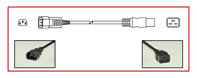 PLUG ADAPTER, DETACHABLE POWER CORD, 15 AMPERE-250 VOLT, IEC 60320 C-14 PLUG, IEC 60320 C-19 CONNECTOR, 14/3 AWG SJT, 105C, 2 POLE-3 WIRE GROUNDING [2P+E], 1.5 METERS [4FT-11IN] [59"] LONG. BLACK. 
<br><font color="yellow">Length: 1.5 METERS [4FT-11IN]</font>   
Note: Color versions also available in 
<font color="FF6347">Red, </font> 
<font color="4169E1">Blue, </font> 
<font color="228B22">Green. </font> 
Visit: <a href="https://internationalconfig.com/Color-Power-Cords-Color-Cord-Sets-Red-Blue-Green-Color-Power-Cords-C13-C14-C15-C20-C19-IEC-60320-NEMA-5-15-Red-Blue-Green-Color-Power-Cords.asp" style="text-decoration: none">"Color Power Cord Selector"</a> 

<br><font color="yellow">Notes: </font> 
<br><font color="yellow">*</font>  Plug adapters: C14-C19, C20-C13, C14-C15, C14-C5, C18-C7 listed below in related products. Scroll down to view.