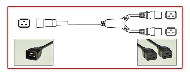 ADAPTER SPLITTER CORD, IEC 60320 C-20 PLUG, 20 AMPERE 250 VOLT, TWO IEC 60320 C-19 CONNECTORS, 2 POLE-3 WIRE GROUNDING (2P+E), 12/3 AWG SJT, 105C, OVERALL 3 FEET LONG, EACH C-19 LEG IS 9 INCHES LONG, BLACK.
<br><font color="yellow">Length: 0.9 METERS (3 FEET)</font>

<br><font color="yellow">Notes: </font> 
<br><font color="yellow">*</font> Mates with IEC 60320 C-19 power outlets and cord sets.
<br><font color="yellow">*</font><font color="yellow">*</font> Scroll down to view related product groups including similar adapters or select from Adapter Links and Transformer Links.
<br><font color="yellow">*</font> Adapter Links:  
<font color="yellow">-</font> <a href="https://www.internationalconfig.com/plug_adapt.asp" style="text-decoration: none">Country Specific Adapters</a> <font color="yellow">-</font> <a href="https://www.internationalconfig.com/universal_plug_adapters_multi_configuration_electrical_adapters.asp" style="text-decoration: none">Universal Adapters</a> <font color="yellow">-</font> <a href="https://www.internationalconfig.com/icc5.asp?productgroup=%27Plug%20Adapters%2C%20International%27" style="text-decoration: none">Entire List of Adapters</a> <font color="yellow">-</font> <a href="https://www.internationalconfig.com/Electrical_Adapters_C13_C14_C19_C20_C15_C7_C5_C21_60309_and_Electrical_Adapter_Power_Cords.asp" style="text-decoration: none">IEC 60320 Adapters</a> <font color="yellow">-</font><BR> <a href="https://www.internationalconfig.com/icc6.asp?item=IEC60320-Power-Cord-Splitters" style="text-decoration: none">IEC 60320 Splitter Adapters </a> <font color="yellow">-</font> <a href="https://www.internationalconfig.com/icc6.asp?item=IEC60320-Power-Cord-Splitters" style="text-decoration: none">NEMA Splitter Adapters </a> <font color="yellow">-</font> <a href="https://www.internationalconfig.com/icc6.asp?item=888-2126-ADPU" style="text-decoration: none">IEC 60309 Adapters</a> <font color="yellow">-</font> <a href="https://www.internationalconfig.com/cordhelp.asp" style="text-decoration: none">Worldwide and IEC Power Cord Selector</a>.
<br><font color="yellow">*</font> Transformer Links: <font color="yellow">-</font> <a href="https://www.internationalconfig.com/icc6.asp?item=Transformers" style="text-decoration: none">Step-Up, Step-Down Transformers & Voltage Converters </a>.