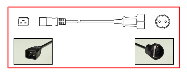 ADAPTER, 16 AMPERE-250 VOLT, IEC 60320 C-20 PLUG, EUROPEAN CEE 7/3 TYPE F (EU1-16R) SCHUKO SOCKET, 2 POLE-3 WIRE GROUNDING (2P+E), 0.3 METERS (1 FOOT) (12") LONG. BLACK.
<br><font color="yellow">Length: 0.3 METERS (1 FOOT)</font> 
   
<br><font color="yellow">Notes: </font>  
<br><font color="yellow">*</font><font color="yellow">*</font> Scroll down to view related product groups including similar adapters or select from Adapter Links and Transformer Links.
<br><font color="yellow">*</font> Adapter Links:  
<font color="yellow">-</font> <a href="https://www.internationalconfig.com/plug_adapt.asp" style="text-decoration: none">Country Specific Adapters</a> <font color="yellow">-</font> <a href="https://www.internationalconfig.com/universal_plug_adapters_multi_configuration_electrical_adapters.asp" style="text-decoration: none">Universal Adapters</a> <font color="yellow">-</font> <a href="https://www.internationalconfig.com/icc5.asp?productgroup=%27Plug%20Adapters%2C%20International%27" style="text-decoration: none">Entire List of Adapters</a> <font color="yellow">-</font> <a href="https://www.internationalconfig.com/Electrical_Adapters_C13_C14_C19_C20_C15_C7_C5_C21_60309_and_Electrical_Adapter_Power_Cords.asp" style="text-decoration: none">IEC 60320 Adapters</a> <font color="yellow">-</font><BR> <a href="https://www.internationalconfig.com/icc6.asp?item=IEC60320-Power-Cord-Splitters" style="text-decoration: none">IEC 60320 Splitter Adapters </a> <font color="yellow">-</font> <a href="https://www.internationalconfig.com/icc6.asp?item=IEC60320-Power-Cord-Splitters" style="text-decoration: none">NEMA Splitter Adapters </a> <font color="yellow">-</font> <a href="https://www.internationalconfig.com/icc6.asp?item=888-2126-ADPU" style="text-decoration: none">IEC 60309 Adapters</a> <font color="yellow">-</font> <a href="https://www.internationalconfig.com/cordhelp.asp" style="text-decoration: none">Worldwide and IEC Power Cord Selector</a>.
<br><font color="yellow">*</font> Transformer Links: <font color="yellow">-</font> <a href="https://www.internationalconfig.com/icc6.asp?item=Transformers" style="text-decoration: none">Step-Up, Step-Down Transformers & Voltage Converters </a>.
 