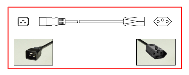 ADAPTER, 16 AMPERE-250 VOLT, IEC 60320 C-20 MALE PLUG, BRAZIL 20 AMPERE (BR3-20R), S. AFRICA 16A-250V SANS 164-2 (SA1-16R) <font color="yellow"> TYPE N</font> CONNECTOR, 0.3 METERS (1 FOOT) (12") LONG. BLACK.
<br><font color="yellow">Length: 0.3 METERS (1 FOOT)</font> 

<br><font color="yellow">Notes: </font> 
<br><font color="yellow">*</font> Adapter connects Brazil 20 Ampere plugs (BR3-20P), Brazil 10 Ampere (BR2-10P) plugs, South Africa 16A-250V SANS 164-2 (SA1-16R) plugs with IEC 60320 C-19 outlets, sockets, connectors & power cords.
<br><font color="yellow">*</font><font color="yellow">*</font> Scroll down to view related product groups including similar adapters or select from Adapter Links and Transformer Links.
<br><font color="yellow">*</font> Adapter Links:  
<font color="yellow">-</font> <a href="https://www.internationalconfig.com/plug_adapt.asp" style="text-decoration: none">Country Specific Adapters</a> <font color="yellow">-</font> <a href="https://www.internationalconfig.com/universal_plug_adapters_multi_configuration_electrical_adapters.asp" style="text-decoration: none">Universal Adapters</a> <font color="yellow">-</font> <a href="https://www.internationalconfig.com/icc5.asp?productgroup=%27Plug%20Adapters%2C%20International%27" style="text-decoration: none">Entire List of Adapters</a> <font color="yellow">-</font> <a href="https://www.internationalconfig.com/Electrical_Adapters_C13_C14_C19_C20_C15_C7_C5_C21_60309_and_Electrical_Adapter_Power_Cords.asp" style="text-decoration: none">IEC 60320 Adapters</a> <font color="yellow">-</font><BR> <a href="https://www.internationalconfig.com/icc6.asp?item=IEC60320-Power-Cord-Splitters" style="text-decoration: none">IEC 60320 Splitter Adapters </a> <font color="yellow">-</font> <a href="https://www.internationalconfig.com/icc6.asp?item=IEC60320-Power-Cord-Splitters" style="text-decoration: none">NEMA Splitter Adapters </a> <font color="yellow">-</font> <a href="https://www.internationalconfig.com/icc6.asp?item=888-2126-ADPU" style="text-decoration: none">IEC 60309 Adapters</a> <font color="yellow">-</font> <a href="https://www.internationalconfig.com/cordhelp.asp" style="text-decoration: none">Worldwide and IEC Power Cord Selector</a>.
<br><font color="yellow">*</font> Transformer Links: <font color="yellow">-</font> <a href="https://www.internationalconfig.com/icc6.asp?item=Transformers" style="text-decoration: none">Step-Up, Step-Down Transformers & Voltage Converters </a>.