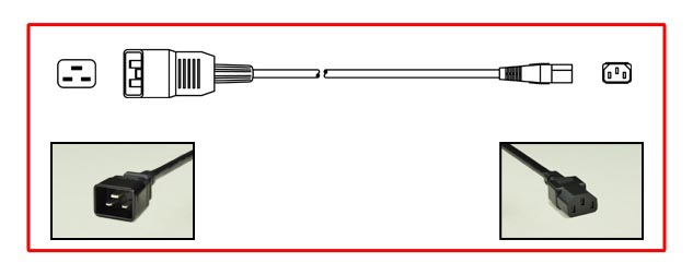 PLUG ADAPTER, DETACHABLE POWER CORD, 15 AMPERE-250 VOLT, IEC 60320 C-20 PLUG, IEC 60320 C-13 CONNECTOR, 14/3 AWG SJTO, 105C, 2 POLE-3 WIRE GROUNDING (2P+E), 0.6 METERS (2 FEET) (24") LONG. BLACK.
<br><font color="yellow">Length: 0.6 METERS (2 FEET)</font>   Note: Color versions also available in 
<font color="FF6347">Red, </font> 
<font color="4169E1">Blue, </font> 
<font color="228B22">Green. </font> 
Visit: <a href="https://internationalconfig.com/Color-Power-Cords-Color-Cord-Sets-Red-Blue-Green-Color-Power-Cords-C13-C14-C15-C20-C19-IEC-60320-NEMA-5-15-Red-Blue-Green-Color-Power-Cords.asp" style="text-decoration: none">"Color Power Cord Selector"</a>

<br><font color="yellow">Notes: </font> 
<br><font color="yellow">*</font>  Plug adapters: C20-C13, C14-C19, C14-C15, C14-C5, C18-C7 listed below in related products. Scroll down to view.