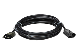 BRAZIL EXTENSION CORD, 10 AMPERE-250 VOLT PLUG, NBR 14136 TYPE N [BR2-10P], [BR2-10R] CONNECTOR, 1.5mm2 H05VV-F CORD [60C], 2 POLE-3 WIRE GROUNDING [2P+E], 7.6 METERS [25 FEET] [300"] LONG. BLACK.
<br><font color="yellow">Length: 7.6 METERS [25 FEET]</font>

<br> <font color="yellow">Notes: </font> 
<br> <font color="yellow">*</font> Extension cord plug mates with 10A-250V & 20A-250V Brazil outlets, connectors.  
 <br><font color="yellow">*</font> Brazil extension cords in various lengths & GFCI/RCD versions available.
<br><font color="yellow">*</font> Brazil plugs, outlets, connectors, GFCI outlets, socket strips, power cords, adapters are listed below in related products. Scroll down to view.

