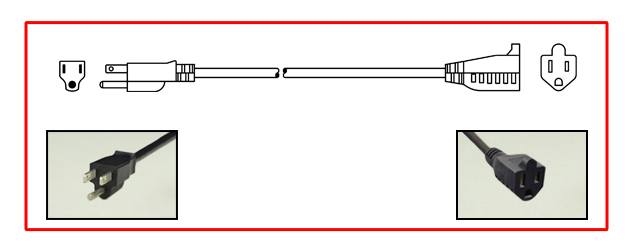 AMERICAN EXTENSION CORD, 10 FEET LONG, 13 AMPERE 125 VOLT (1625 WATTS), 16/3 AWG, SJT, 60C, TYPE B NEMA 5-15P PLUG, NEMA 5-15R CONNECTOR, 2 POLE-3 WIRE GROUNDING (2P+E). BLACK.
<br><font color="yellow">Length: 3.05 METERS (10 FEET)</font>