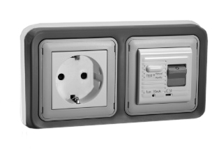 EUROPEAN SCHUKO 16 AMPERE-230 VOLT CEE 7/3 <font color="yellow">GFCI (RCBO/RCD)</font> OUTLET, TYPE F (EU1-16R), 50/60 Hz, <font color="yellow">(10mA. TRIP)</font>, PANEL MOUNT OR FLUSH BOX MOUNT, 2 POLE-3 WIRE GROUNDING (2P+E). GRAY. 
 
<BR><font color="yellow">Notes:</font>
<BR><font color="yellow">*</font> Mating flush mount wall box #77190-D. 
<BR><font color="yellow">*</font> Downstream outlets can be protected. Use on single phase 230 volt circuits only.
<BR><font color="yellow">*</font> Latched RCD, No reset after power failure. RCBO (single pole + neutral) provides over current protection.
<BR><font color="yellow">*</font> Screw terminal torque = 0.08Nm. Operating temp. = -5C to +40C. 
<BR><font color="yellow">*</font> Weatherproof IP66, IP55 rated outlets listed below. Scroll down to view.
<BR> <font color="yellow">*</font> Not for use on life support, medical equipment, refrigeration equipment.  
 <BR><font color="yellow">*</font> GFCI (RCBO/RCD) outlets are available for all countries. Contact us.  


