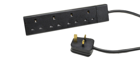 UK, BRITISH, UNITED KINGDOM 13 AMPERE-250 VOLT 4 OUTLET PDU POWER STRIP, BS 1363A TYPE G SOCKETS (UK1-13R), SHUTTERED CONTACTS, 2 POLE-3 WIRE GROUNDING (2P+E), 2.0 METER (6FT-7IN) CORD WITH 13A-250V BS 1362 FUSED ANGLE PLUG (UK1-13P). BLACK.

<br><font color="yellow">Notes: </font> 
<br><font color="yellow">*</font> For horizontal rack mount applications use #52019, #52019-BLK rack mounting plates.
<br><font color="yellow">*</font> British, United Kingdom power cords, plugs, GFCI-RCD outlets, connectors, socket strips, extension cords, plug adapters listed below in related products. Scroll down to view.
