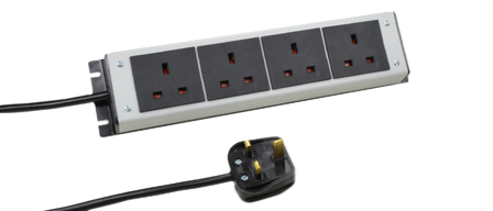 UK, BRITISH, UNITED KINGDOM 13 AMPERE-250 VOLT 4 OUTLET PDU POWER STRIP, BS 1363A TYPE G SOCKETS (UK1-13R), SHUTTERED CONTACTS, 2 POLE-3 WIRE GROUNDING (2P+E), 3.0 METER (9FT-10IN) CORD WITH 13A-250V BS 1362 FUSED ANGLE PLUG (UK1-13P). BLACK/GRAY.

<br><font color="yellow">Notes: </font> 
<br><font color="yellow">*</font> For horizontal rack mount applications use #52019, #52019-BLK rack mounting plates.
<br><font color="yellow">*</font> British, United Kingdom power cords, plugs, GFCI-RCD outlets, connectors, socket strips, extension cords, plug adapters listed below in related products. Scroll down to view.
