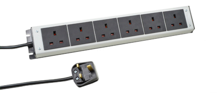 UK, BRITISH, UNITED KINGDOM AMPERE-250 VOLT 6 OUTLET PDU POWER STRIP, BS 1363A TYPE G SOCKETS (UK1-13R), SHUTTERED CONTACTS, 2 POLE-3 WIRE GROUNDING (2P+E), 3.0 METER (9FT-10IN) CORD WITH 13A-250V (BS 1362) FUSED ANGLE PLUG (UK1-13P). BLACK/GRAY.

<br><font color="yellow">Notes: </font> 
<br><font color="yellow">*</font> For horizontal rack mount applications use #52019, #52019-BLK rack mounting plates.
<br><font color="yellow">*</font> British, United Kingdom power cords, plugs, GFCI-RCD outlets, connectors, socket strips, extension cords, plug adapters listed below in related products. Scroll down to view.

