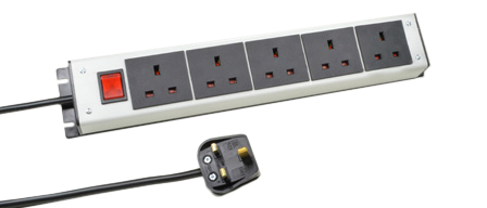 UK, BRITISH, UNITED KINGDOM 13 AMPERE-250 VOLT 5 OUTLET PDU POWER STRIP, BS 1363A TYPE G SOCKET (UK1-13R), SHUTTERED CONTACTS, ILLUMINATED ON/OFF DOUBLE POLE SWITCH, 2 POLE-3 WIRE GROUNDING (2P+E), 3.0 METER (9FT-10IN) CORD WITH 13A-250V BS 1362 FUSED ANGLE PLUG (UK1-13P). BLACK/GRAY.

<br><font color="yellow">Notes: </font> 
<br><font color="yellow">*</font> British, United Kingdom power cords, plugs, GFCI-RCD outlets, connectors, socket strips, extension cords, plug adapters listed below in related products. Scroll down to view.
