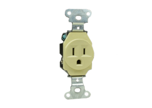 15A-125V NEMA 5-15R AMERICAN TYPE A, TYPE B OUTLET, SPECIFICATION GRADE, IMPACT RESISTANT NYLON BODY. IVORY.

<br><font color="yellow">Notes: </font> 
<br><font color="yellow">*</font> Outlet mounts on American 2x4 wall boxes or wall boxes with 3.28" (83mm / 84mm) mounting centers.

<br><font color="yellow">*</font> NEMA 5-15R outlets & <font color="yellow">Universal outlets </font> 
for European, British wall boxes available. View <a href="https://internationalconfig.com/icc6.asp?item=73551-US" style="text-decoration: none">NEMA 5-15R & Universal Versions</a>
