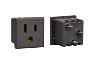 15 AMPERE-125 VOLT AC (USA / CANADA) "SNAP-IN" PANEL MOUNT OUTLET, NEMA 5-15R, TYPE B, 35mmX35mm SIZE, 0.250" (6.3mm) QUICK CONNECT / SOLDER TERMINALS, NYLON. BLACK. 
  
<br><font color="yellow">Notes: </font> 
<BR><font color="yellow">*</font> Material: Nylon, UL94V-0 rated.
<br><font color="yellow">*</font> NEMA outlets with same "SNAP-IN" panel cut out design listed below.
<BR>**NEMA 5-15R Outlet Part #5258-QC (15A-125V). Accepts NEMA 5-15P plugs.
<BR>**NEMA 5-20R Outlet Part #5358-QC (20A-125V). Accepts NEMA 5-20P & NEMA 5-15P plugs.
<BR>**NEMA 6-15R Outlet Part #5658-QC (15A-250V). Accepts NEMA 6-15P plugs.
<BR>**NEMA 6-20R Outlet Part #5858-QC (20A-250V). Accepts NEMA 6-20P & NEMA 6-15P plugs.
<br><font color="yellow">View:</font> Optional outlet designs # <a href="https://internationalconfig.com/icc6.asp?item=5258" style="text-decoration: none">5258</a>, # <a href="https://internationalconfig.com/icc6.asp?item=5279-SS" style="text-decoration: none">5279-SS</a>, # <a href="https://internationalconfig.com/icc6.asp?item=70020" style="text-decoration: none">70020</a>. 

 <BR><font color="yellow">*</font> Plugs, power cords, PDU strips, connectors, outlets, inlets, adapters are listed below in related products. Scroll down to view.




