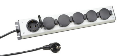 EUROPEAN CEE 7/3 "SCHUKO" 6 OUTLET (EU1-16R) PDU POWER STRIP, 16 AMPERE-250 VOLTS, 2 POLE-3 WIRE GROUNDING (2P+E), WEATHER/DUST OUTLET COVERS, IP20 RATED, 3.0 METER (9FT-10IN) CORD. BLACK/ GRAY. 

<br><font color="yellow">Notes: </font> 
<br><font color="yellow">*</font> PDU horizontal rack mount applications. Use #52019, #52019-BLK rack mounting plates.