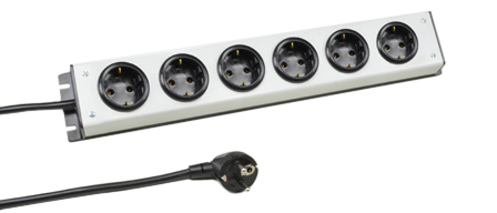 EUROPEAN GERMAN SCHUKO 16 AMPERE-250 VOLT CEE 7/3 (EU1-16R) 6 OUTLET PDU POWER STRIP, SHUTTERED CONTACTS, 2 POLE-3 WIRE GROUNDING (2P+E), 3.0 METER (9FT-10IN) CORD, CEE 7/7 (EU1-16P) ANGLE PLUG. BLACK BASE/GRAY COVER.

<br><font color="yellow">Notes: </font> 
<br><font color="yellow">*</font> PDU horizontal rack mount applications. Use #52019, #52019-BLK rack mounting plates.
<br><font color="yellow">*</font> European "Schuko" plugs, outlets, power cords, connectors, outlet strips, GFCI sockets listed below in related products. Scroll down to view.