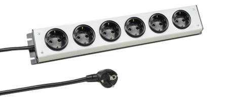 EUROPEAN GERMAN SCHUKO 16 AMPERE-250 VOLT CEE 7/3 (EU1-16R) 6 OUTLET PDU POWER STRIP, SHUTTERED CONTACTS, 2 POLE-3 WIRE GROUNDING (2P+E), 3.0 METER (9FT-10IN) CORD, CEE 7/7 (EU1-16P) ANGLE PLUG. BLACK BASE/GRAY COVER.

<br><font color="yellow">Notes: </font> 
<br><font color="yellow">*</font> PDU horizontal rack mount applications. Use #52019, #52019-BLK rack mounting plates.
<br><font color="yellow">*</font> European Schuko plugs, outlets, power cords, connectors, outlet strips, GFCI sockets listed below in related products. Scroll down to view.