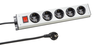 EUROPEAN GERMAN SCHUKO 16 AMPERE-250 VOLT CEE 7/3 (EU1-16R) 5 OUTLET PDU POWER STRIP, SHUTTERED CONTACTS, ILLUMINATED DOUBLE POLE ON/OFF SWITCH, 2 POLE-3 WIRE GROUNDING (2P+E), 3.0 METER (9FT-10IN) CORD. BLACK BASE/GRAY COVER. 

<br><font color="yellow">Notes: </font> 
<br><font color="yellow">*</font> PDU horizontal rack mount applications. Use #52019, #52019-BLK rack mounting plates.
<br><font color="yellow">*</font> European Schuko plugs, outlets, power cords, connectors, outlet strips, GFCI sockets listed below in related products. Scroll down to view.