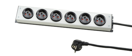 FRANCE, BELGIUM 16 AMPERE-250 VOLT, 6 OUTLET CEE 7/5 (FR1-16R) PDU POWER STRIP, SHUTTERED CONTACTS, 2 POLE-3 WIRE GROUNDING (2P+E), 3.0 METER (9FT-10IN) LONG POWER CORD, CEE 7/7 "SCHUKO" (EU1-16P) ANGLE PLUG. BLACK BASE/GRAY COVER. 

<br><font color="yellow">Notes: </font> 
<br><font color="yellow">*</font> For horizontal rack applications use #52019 or #52019-BLK mounting plate.
<br><font color="yellow">*</font> All CEE 7/7 European "Schuko" (EU1-16P) type plugs & power cords connect with France / Belgium outlets, sockets, connectors.